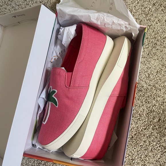 Katy Perry textured canvas palm tree slip on shoes - Picture 3 of 4